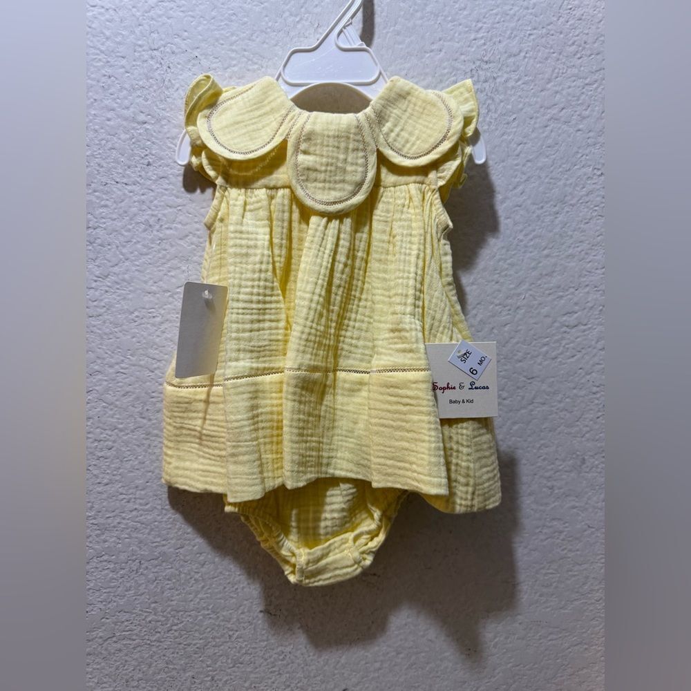 Sophie & Lucas Petal Collar matching set yellow 6 M